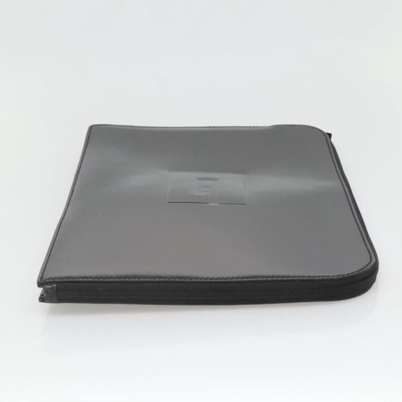 GUCCI Document case Patent leather Black Auth am8564